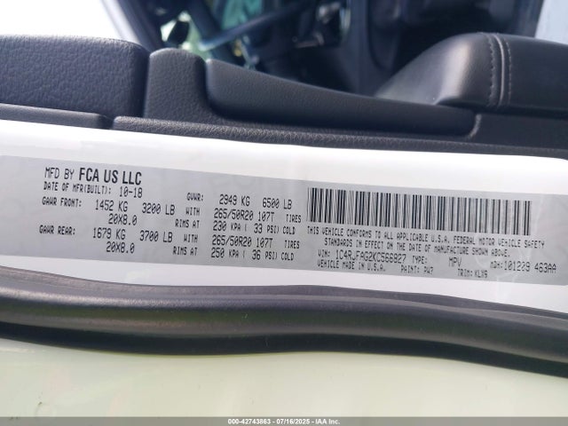 Jeep Grand Cherokee 2019 1C4RJFAG2KC566827 Image 9