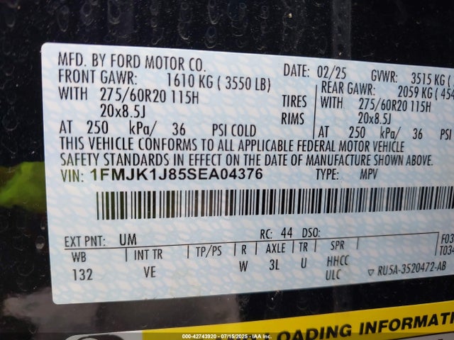 1FMJK1J85SEA04376 Ford gtdi