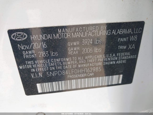 Hyundai Elantra 2017 5NPD84LF0HH162985 Image 9