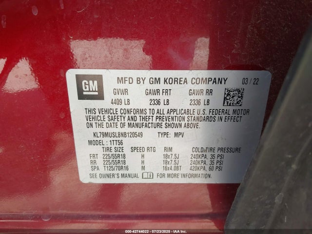 KL79MUSL8NB120549 Chevrolet l3t - l3, sidi, vvt, alum