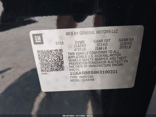 2019 CADILLAC CTS 1G6AR5SS6K0100311 Photo 8