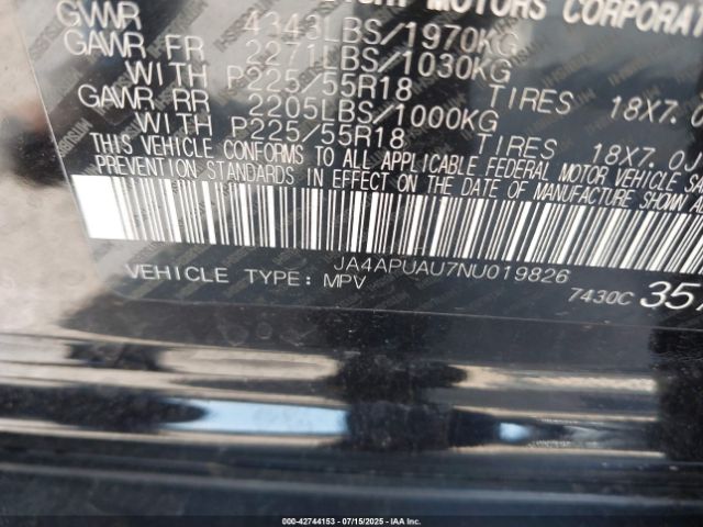 2022 MITSUBISHI OUTLANDER SPORT JA4APUAU7NU019826 Photo 8