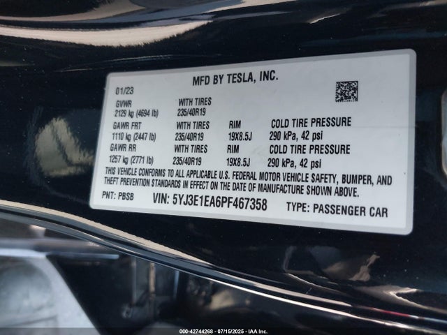 2023 TESLA MODEL 3 5YJ3E1EA6PF467358 Photo 8