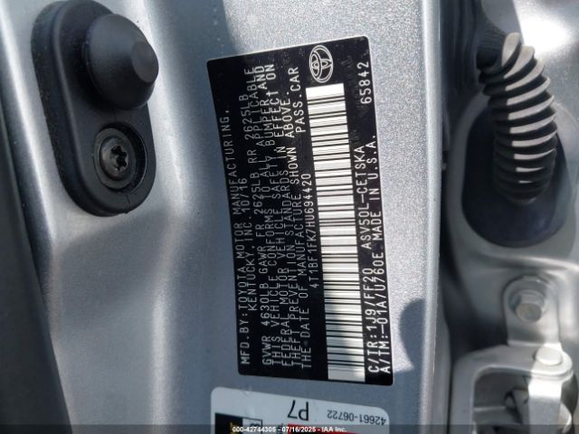 2017 TOYOTA CAMRY 4T1BF1FK7HU694420 Photo 8
