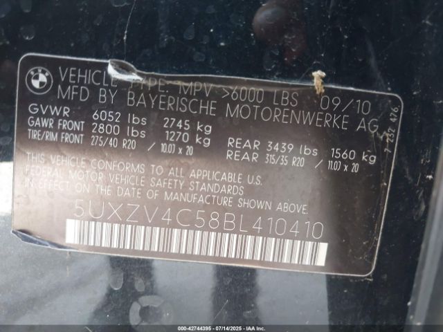 2011 BMW X5 5UXZV4C58BL410410 Photo 8