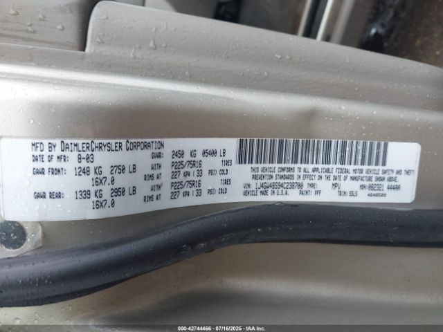 2004 JEEP GRAND CHEROKEE 1J4GW48S94C238700 Photo 8
