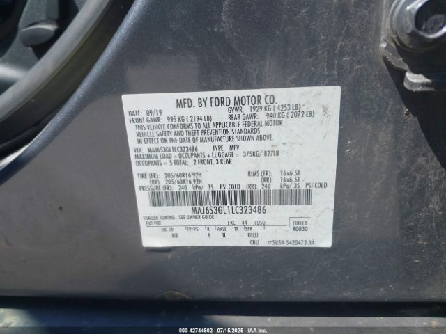 2020 FORD ECOSPORT MAJ6S3GL1LC323486 Photo 8