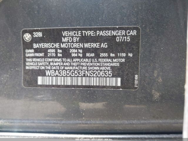 2015 BMW 328I WBA3B5G53FNS20635 Photo 8