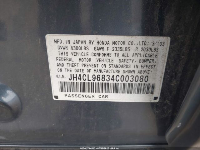 2004 ACURA TSX JH4CL96834C003080 Photo 8