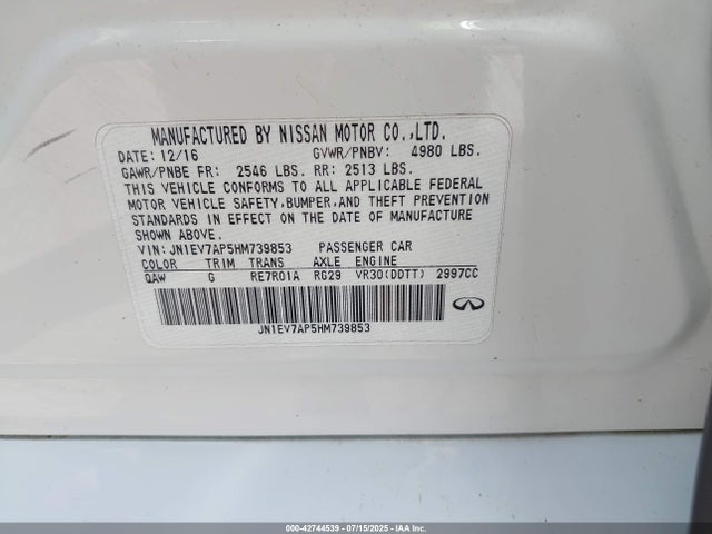 Infiniti Q50 2017 JN1EV7AP5HM739853 Image 9