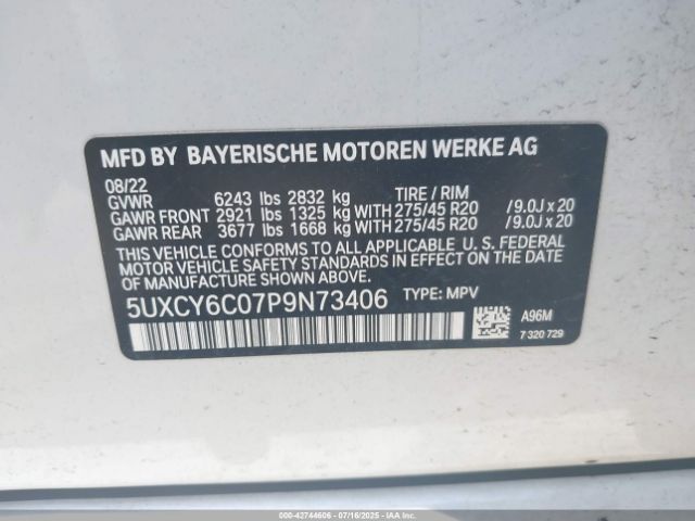 2023 BMW X6 5UXCY6C07P9N73406 Photo 8