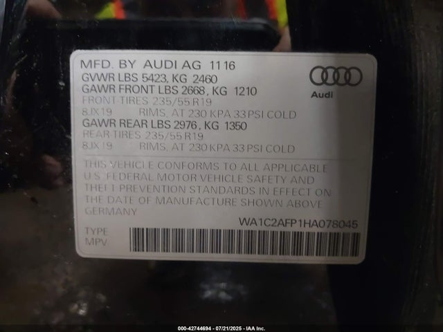 2017 AUDI Q5 WA1C2AFP1HA078045 Photo 8