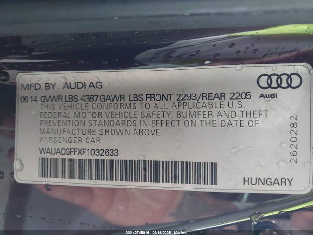 2015 AUDI A3 WAUACGFFXF1032633 Photo 8