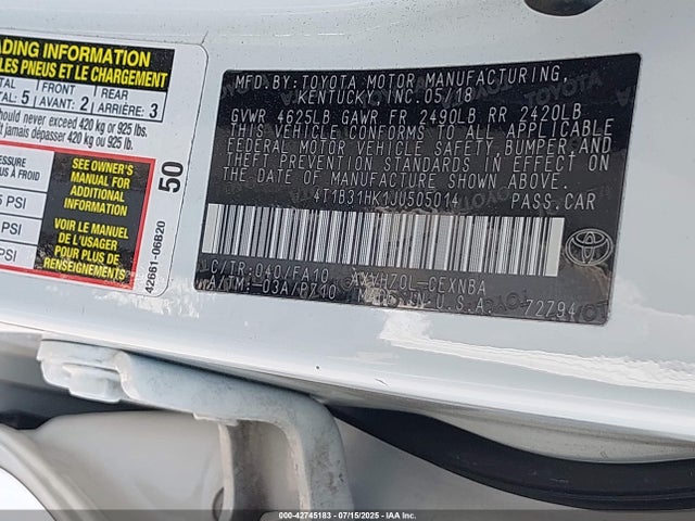 4T1B31HK1JU505014 Toyota a25a-fxs port+direct
