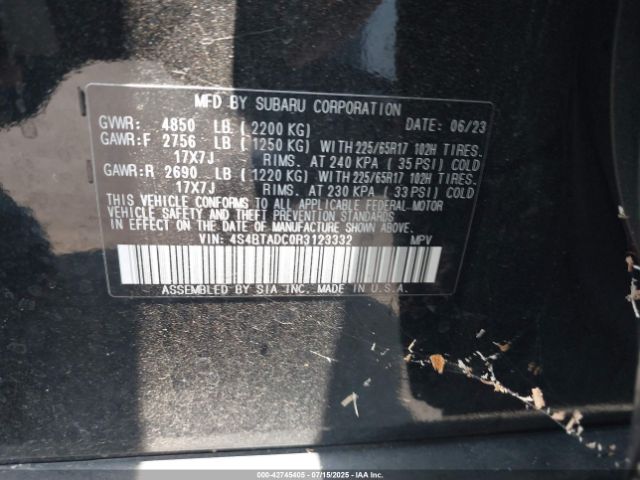 2024 SUBARU OUTBACK 4S4BTADC0R3123332 Photo 8