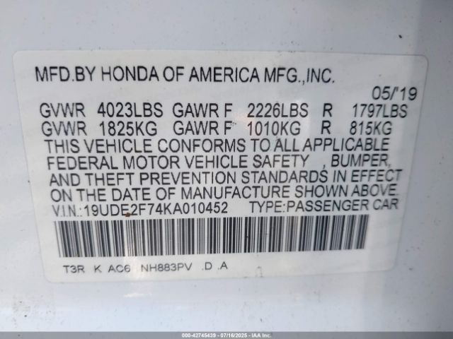 2019 ACURA ILX 19UDE2F74KA010452 Photo 8