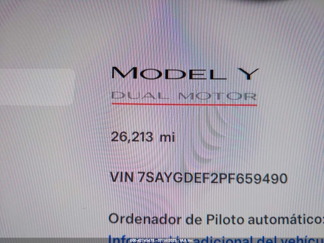 2023 TESLA MODEL Y 7SAYGDEF2PF659490 Photo 6