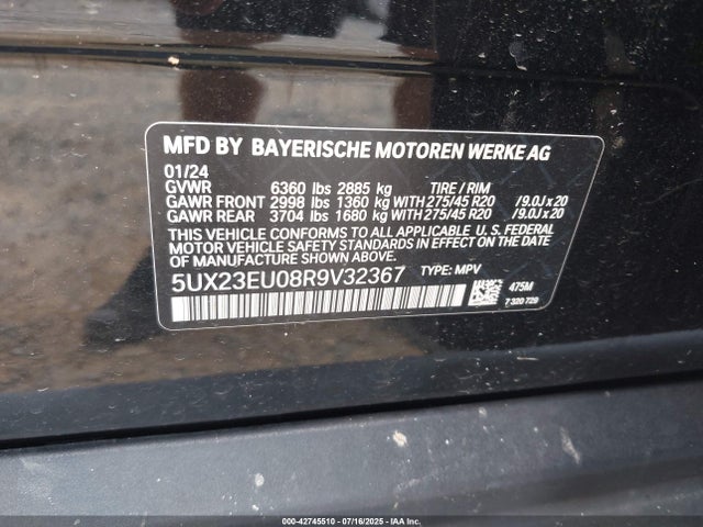 5UX23EU08R9V32367 BMW 2024