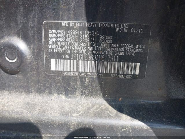 2010 SUBARU IMPREZA JF1GH6B69AH817911 Photo 8