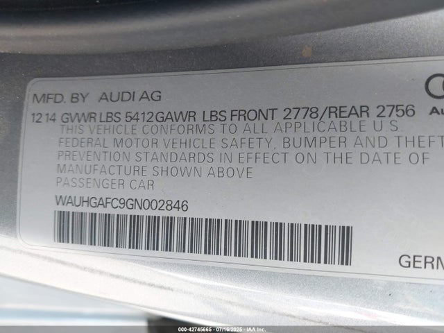 2016 AUDI A6 WAUHGAFC9GN002846 Photo 8