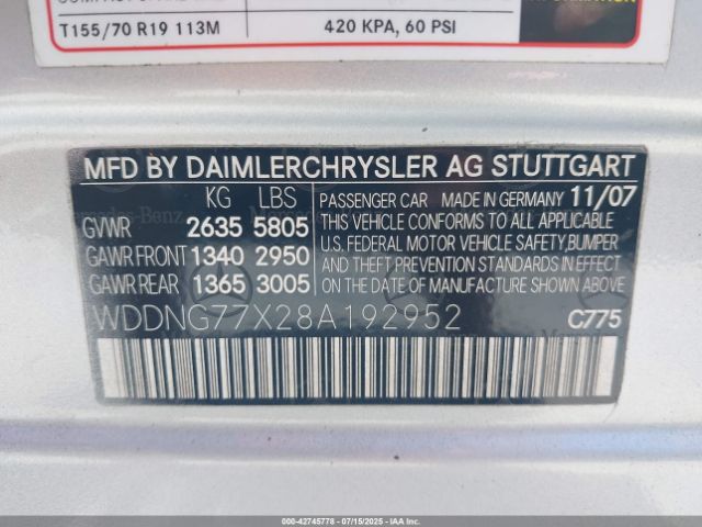 2008 MERCEDES-BENZ S 63 AMG WDDNG77X28A192952 Photo 8