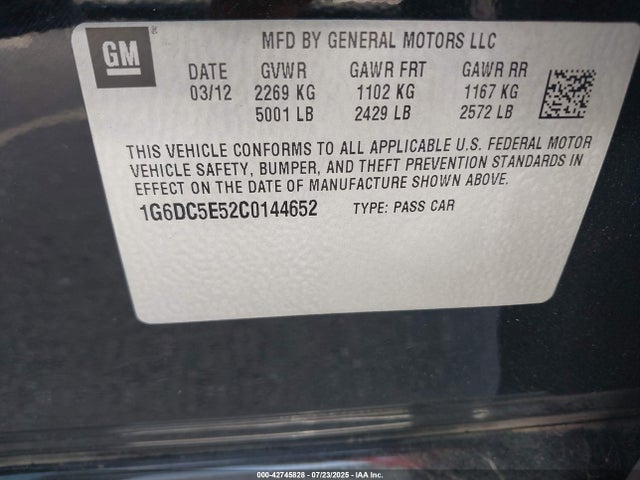 2012 CADILLAC CTS 1G6DC5E52C0144652 Photo 8