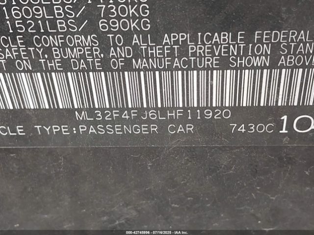 2020 MITSUBISHI MIRAGE G4 ML32F4FJ6LHF11920 Photo 8