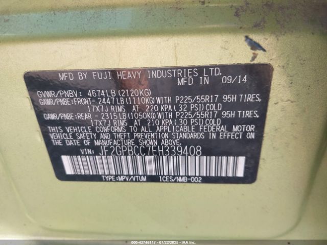 2014 SUBARU XV CROSSTREK HYBRID JF2GPBCC7EH339408 Photo 8