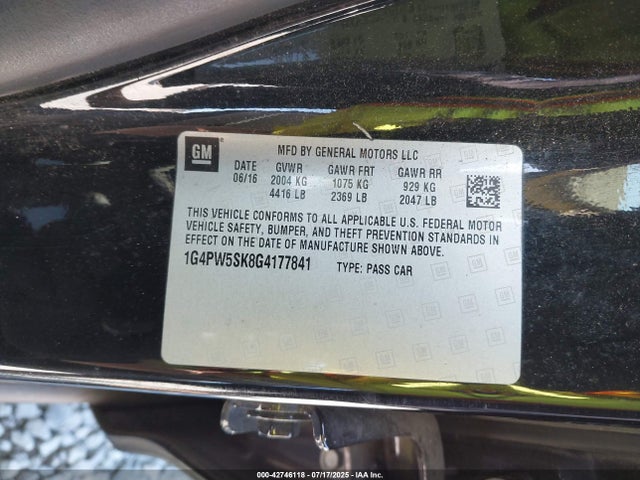 1G4PW5SK8G4177841 Buick lea - gas/alc, sidi, alum, ho