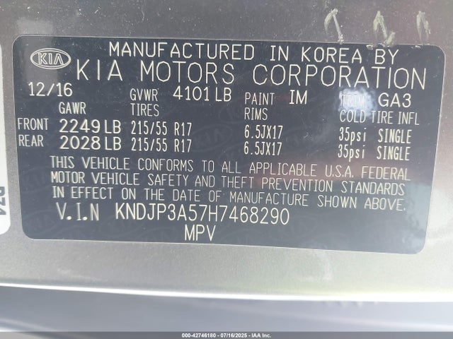 KNDJP3A57H7468290 KIA gdi
