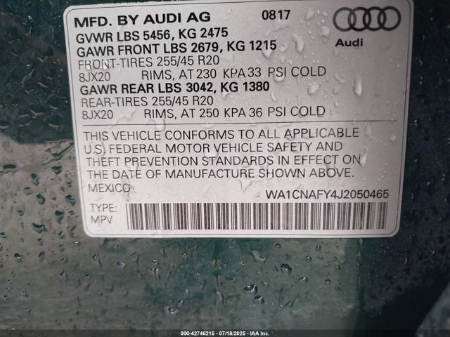 2018 AUDI Q5 WA1CNAFY4J2050465 Photo 8