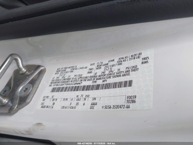 Ford 2.5l i-vct 2017 1FMCU0F70HUC26447 Image 9