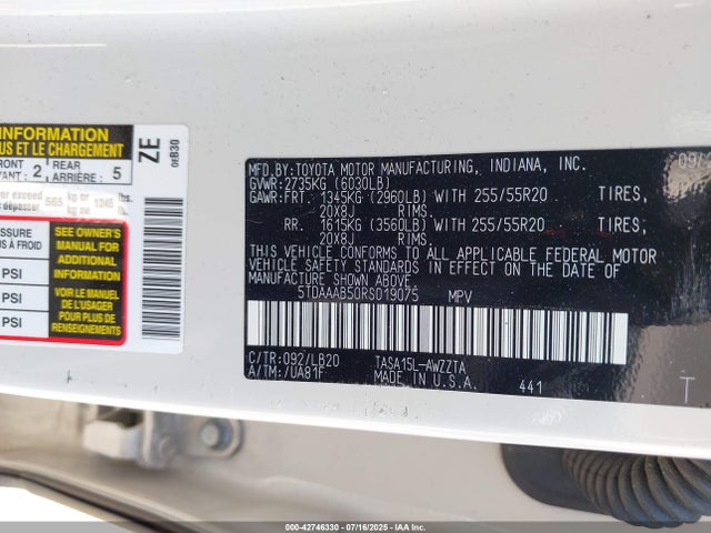 Toyota t24a-fts 2024 5TDAAAB50RS019075 Image 9