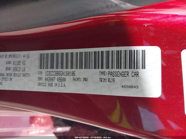 2016 CHRYSLER 200 1C3CCCBB6GN180106 Photo 8