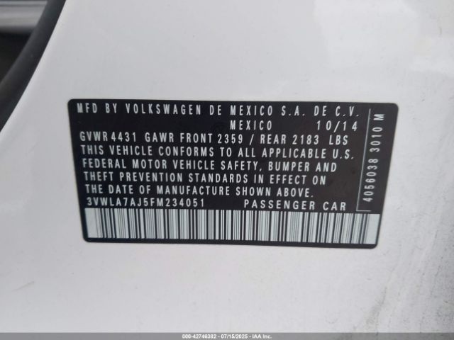 2015 VOLKSWAGEN JETTA 3VWLA7AJ5FM234051 Photo 8