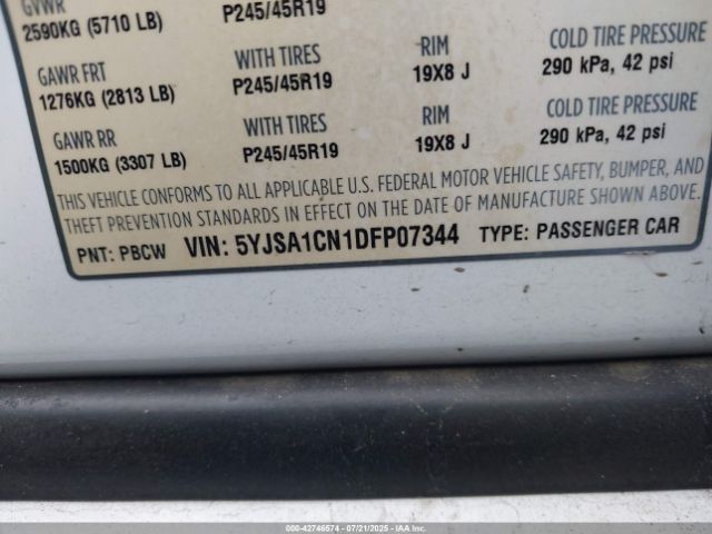 2013 TESLA MODEL S 5YJSA1CN1DFP07344 Photo 8