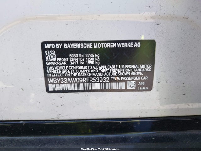 WBY33AW09RFR53932 BMW 2024