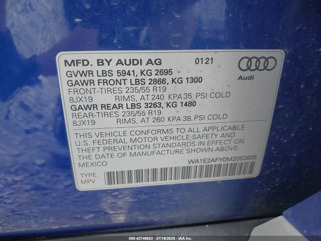 2021 AUDI Q5 WA1E2AFY0M2053935 Photo 8