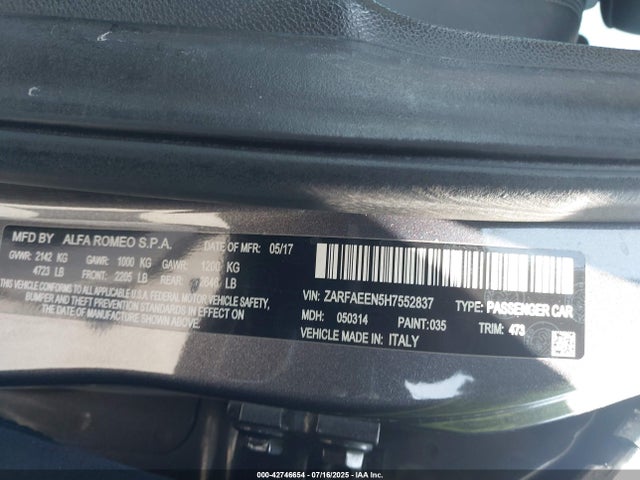 ZARFAEEN5H7552837 Alfa Romeo giulia (952)