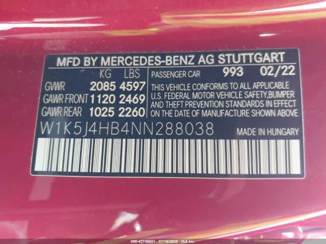 2022 MERCEDES-BENZ CLA 250 COUPE W1K5J4HB4NN288038 Photo 8