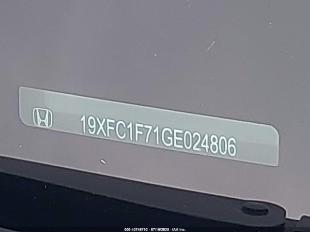 Honda l15b7 2016 19XFC1F71GE024806 Image 9