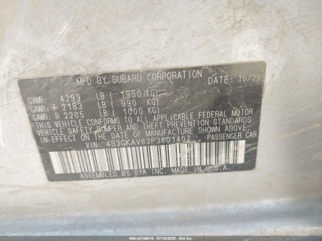 2023 SUBARU IMPREZA 4S3GKAV63P3601407 Photo 8