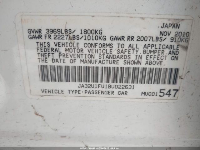 2011 MITSUBISHI LANCER JA32U1FU1BU022631 Photo 8