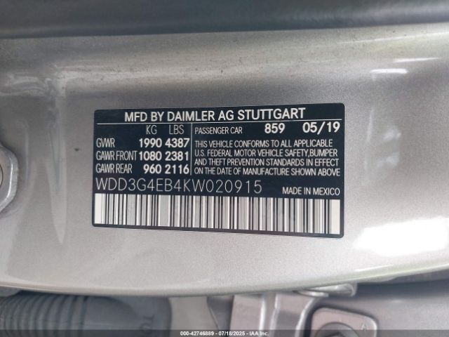 2019 MERCEDES-BENZ A 220 WDD3G4EB4KW020915 Photo 8