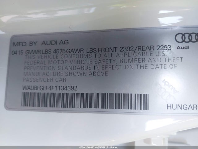2015 AUDI A3 WAUBFGFF4F1134392 Photo 8