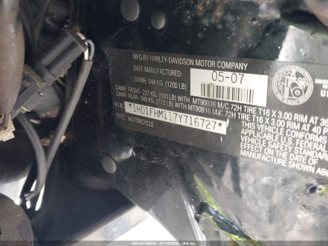 2007 HARLEY-DAVIDSON FLHPI 1HD1FHM117Y716727 Photo 9