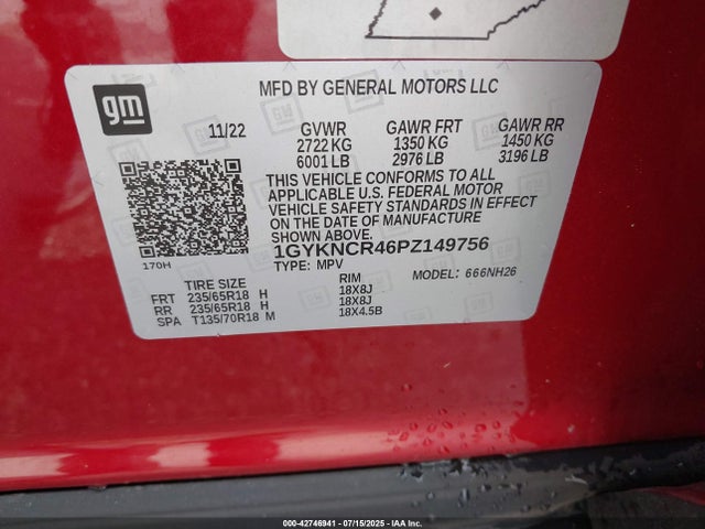 2023 CADILLAC XT5 1GYKNCR46PZ149756 Photo 8