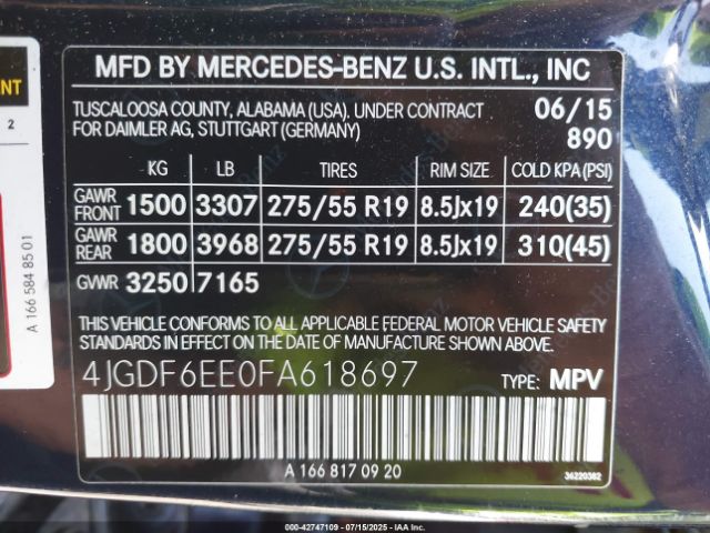 2015 MERCEDES-BENZ GL 450 4JGDF6EE0FA618697 Photo 8