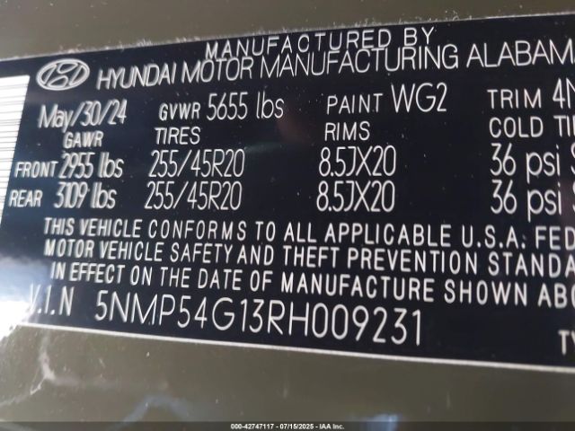 2024 HYUNDAI SANTA FE HYBRID 5NMP54G13RH009231 Photo 8