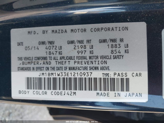 JM1BM1W33E1210937 Mazda py